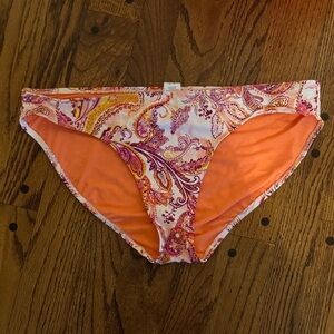 Lauren by RL Paisley Print Bikini Bottoms - Orange and Pink size 16